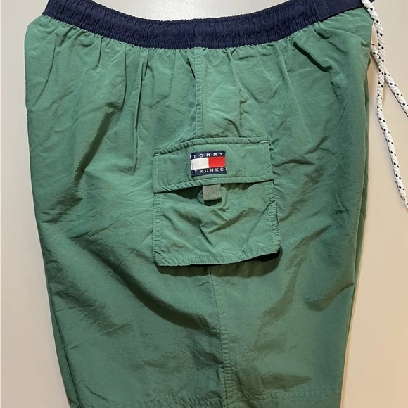 Tommy Hilfiger Swim Trunks Cargo Pockets Mens L Green - Picture 2 of 6